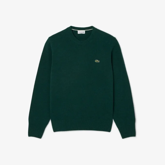 Camisola de gola redonda em lã para homem
