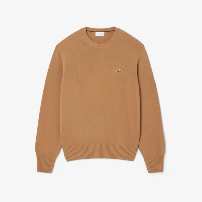 Camisola de gola redonda em lã para homem