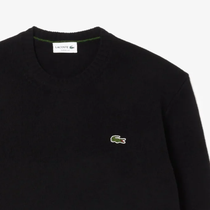 Camisola de gola redonda em lã para homem
