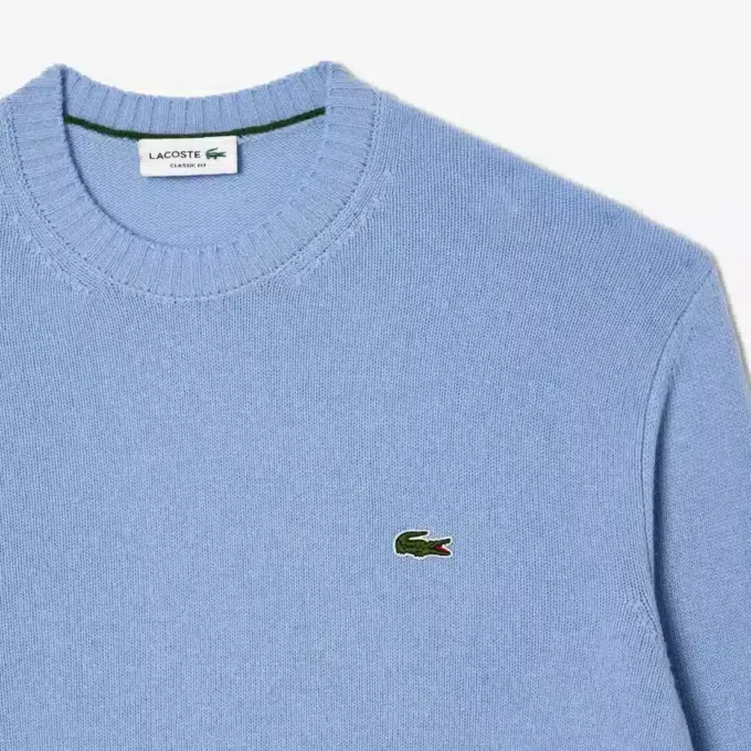 Camisola de gola redonda em lã para homem