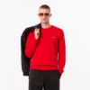 Camisola de gola redonda em malha 3D de caxemira para homem