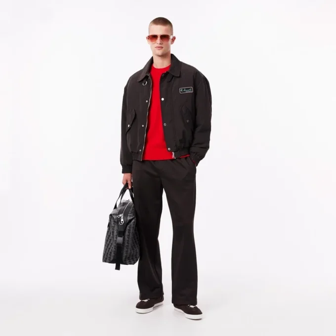 Camisola de gola redonda em malha 3D de caxemira para homem