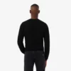 Camisola de gola redonda em malha 3D de caxemira para homem