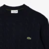 Camisola de gola redonda em malha de cordão de lã para homem