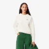 Camisola de gola redonda em piqué para mulher