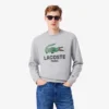 Camisola de gola redonda estampada com corte clássico para homem