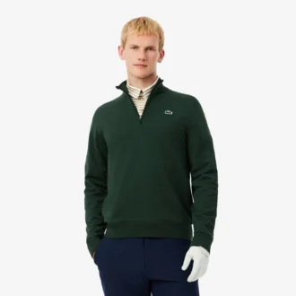 Camisola de golfe com fecho de correr de um quarto para homem