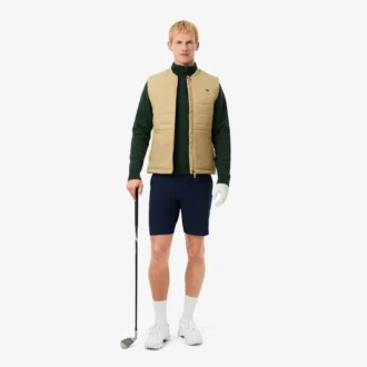 Camisola de golfe com fecho de correr de um quarto para homem