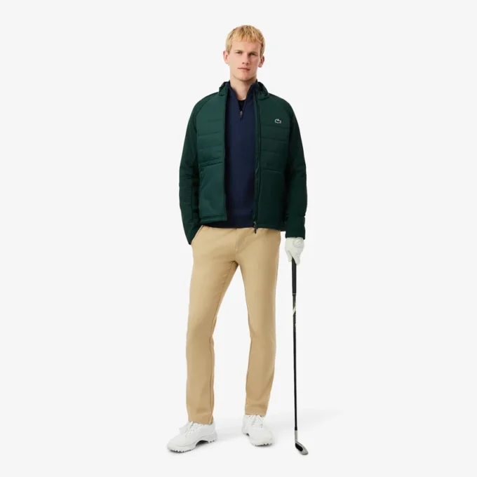Camisola de golfe com fecho de correr de um quarto para homem