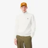 Camisola de golfe com fecho de correr em malha canelada para homem