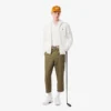 Camisola de golfe com fecho de correr em malha canelada para homem