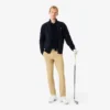 Camisola de golfe com fecho em malha canelada para homem