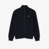 Camisola de golfe com fecho em malha canelada para homem