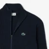 Camisola de golfe com fecho em malha canelada para homem