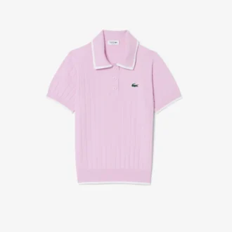 Camisola de golfe com gola polo de manga curta para mulher
