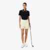 Camisola de golfe com gola polo de manga curta para mulher