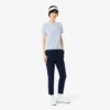 Camisola de golfe com gola polo de manga curta para mulher