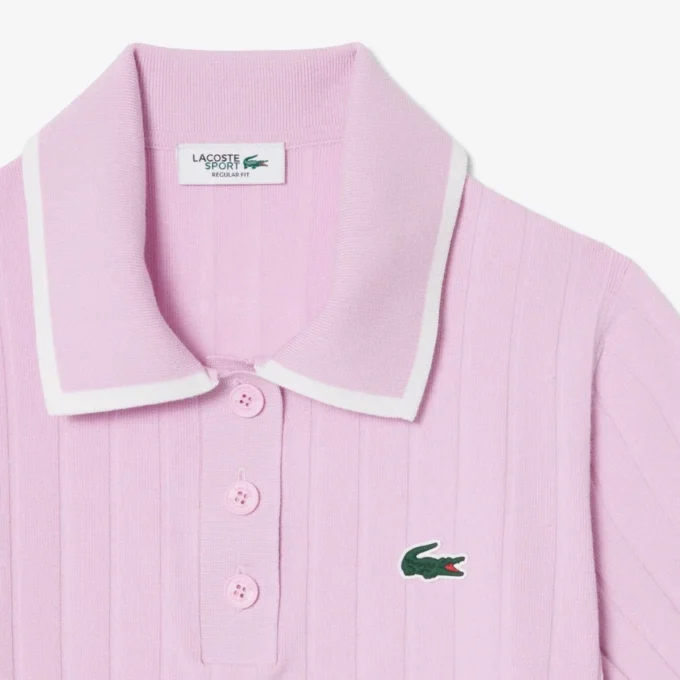 Camisola de golfe com gola polo de manga curta para mulher