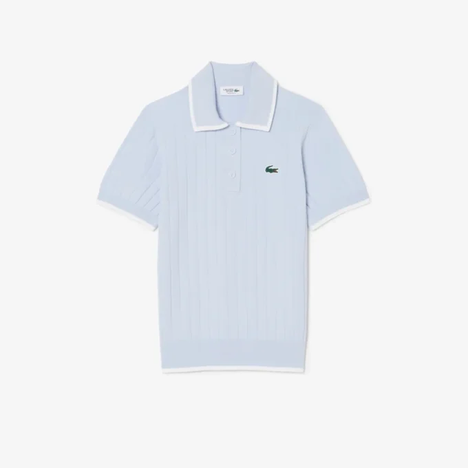 Camisola de golfe com gola polo de manga curta para mulher