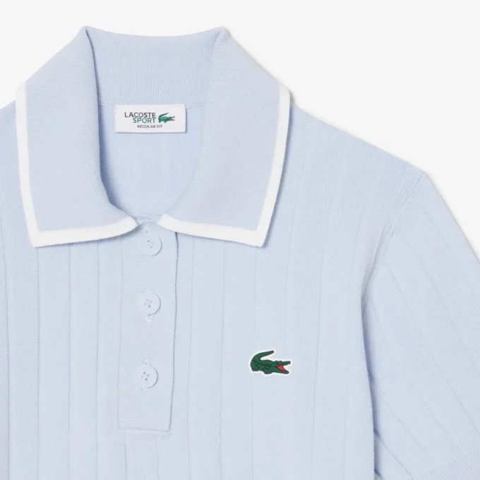 Camisola de golfe com gola polo de manga curta para mulher