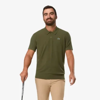 Camisola de golfe de manga curta com gola polo para homem
