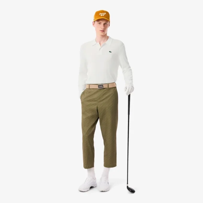 Camisola de golfe elástica com gola polo para homem