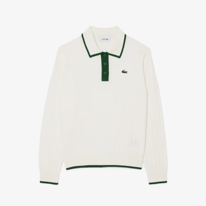 Camisola de golfe elástica com gola polo para mulher