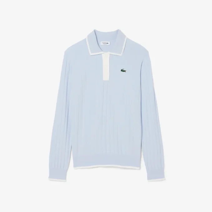 Camisola de golfe elástica com gola polo para mulher