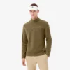 Camisola de golfe masculina em polar com fecho de correr de um quarto
