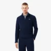 Camisola de golfe masculina em polar com fecho de correr de um quarto