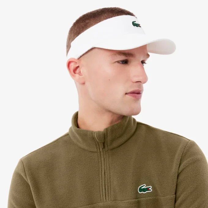Camisola de golfe masculina em polar com fecho de correr de um quarto