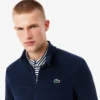Camisola de golfe masculina em polar com fecho de correr de um quarto