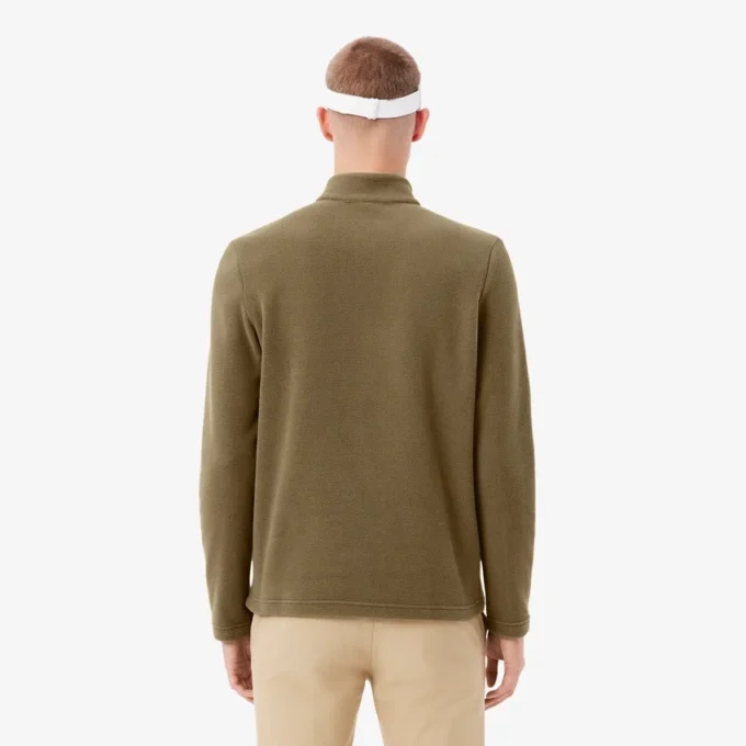 Camisola de golfe masculina em polar com fecho de correr de um quarto