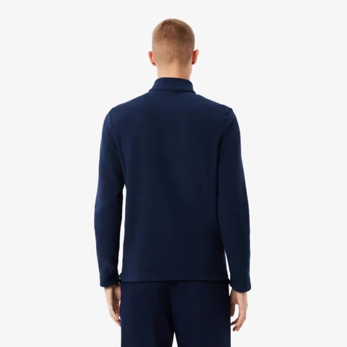 Camisola de golfe masculina em polar com fecho de correr de um quarto