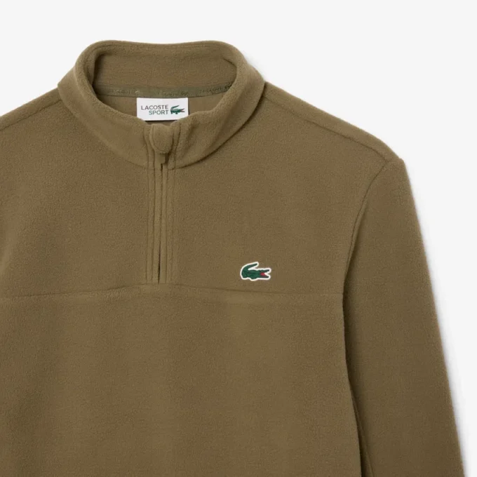 Camisola de golfe masculina em polar com fecho de correr de um quarto