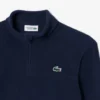 Camisola de golfe masculina em polar com fecho de correr de um quarto