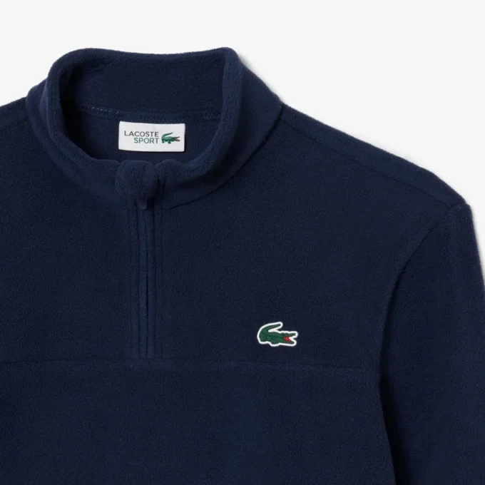 Camisola de golfe masculina em polar com fecho de correr de um quarto