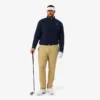 Camisola de golfe masculina em polar com fecho de correr de um quarto