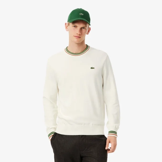 Camisola de jersey de algodão às riscas para homem