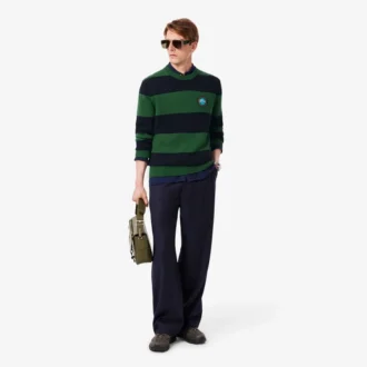 Camisola de jersey de algodão às riscas para homem