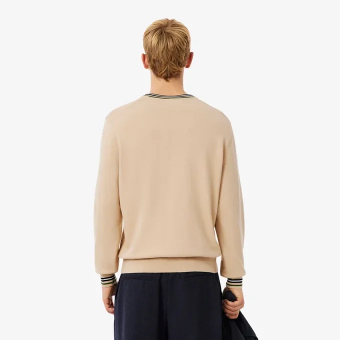 Camisola de jersey de algodão às riscas para homem