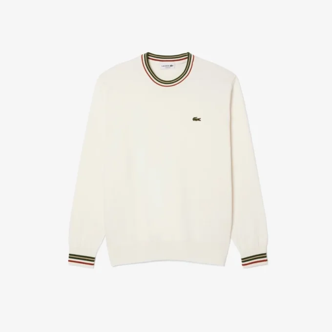 Camisola de jersey de algodão às riscas para homem
