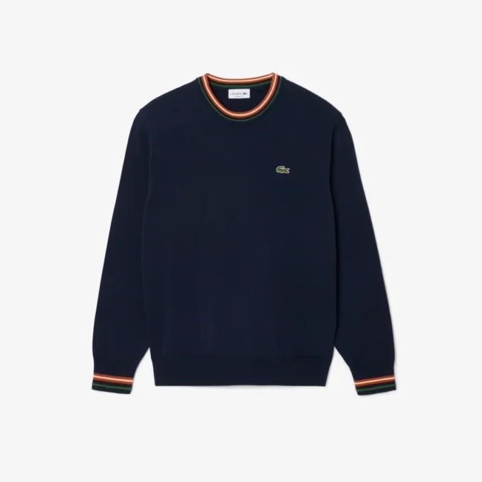 Camisola de jersey de algodão às riscas para homem