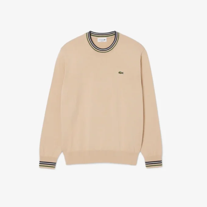 Camisola de jersey de algodão às riscas para homem
