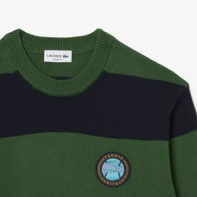 Camisola de jersey de algodão às riscas para homem