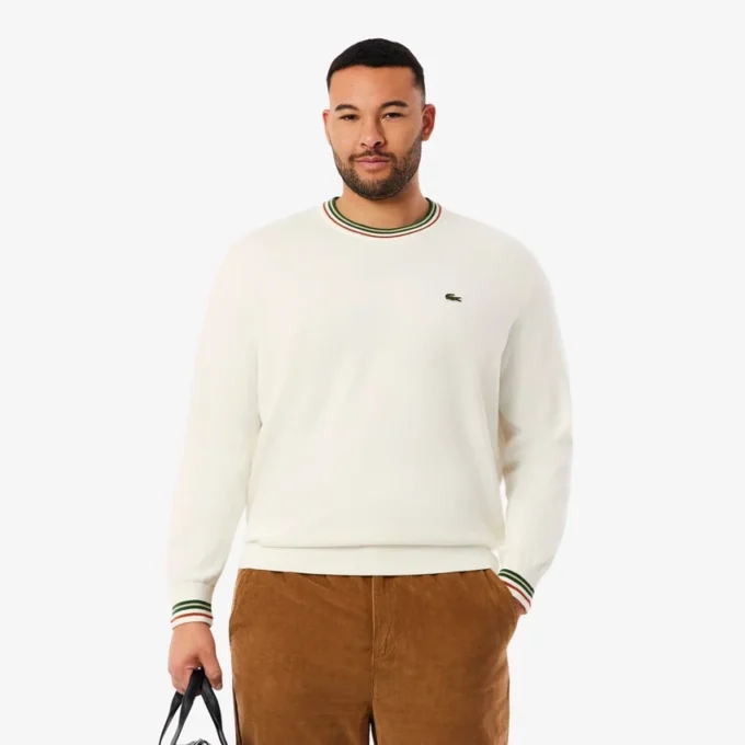 Camisola de jersey de algodão às riscas para homem