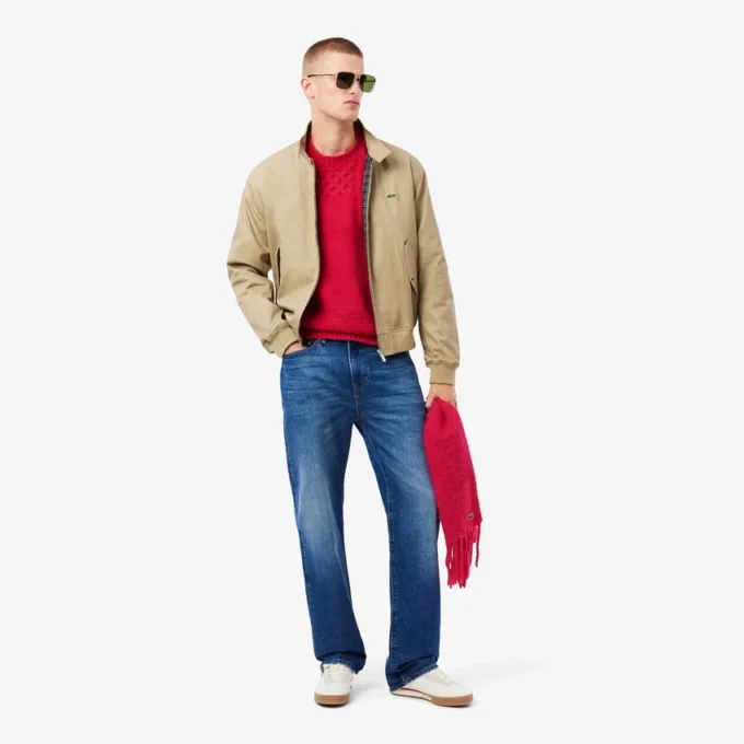 Camisola de lã com efeito patchwork e corte descontraído para homem