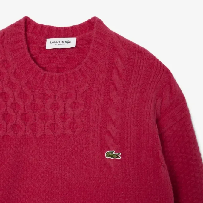 Camisola de lã com efeito patchwork e corte descontraído para homem
