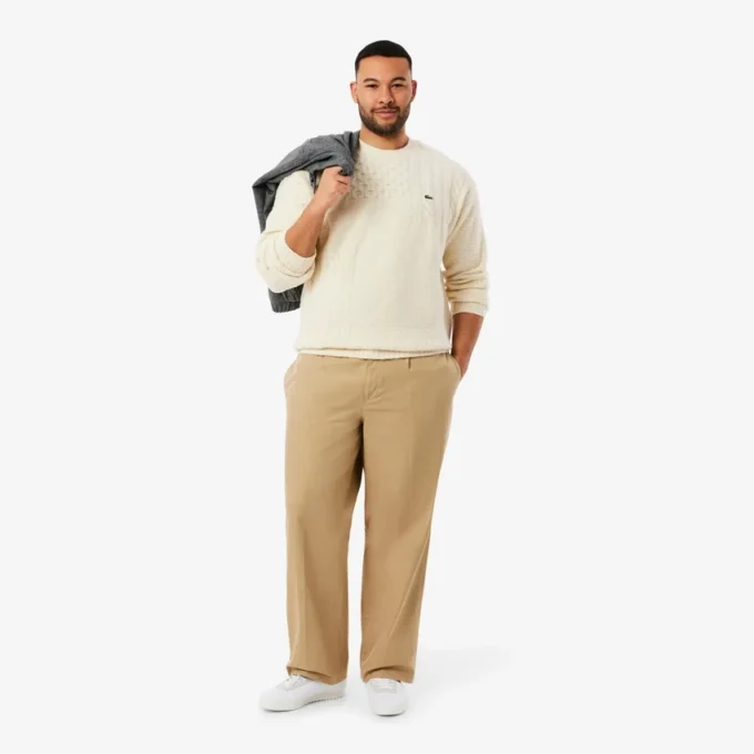 Camisola de lã com efeito patchwork e corte descontraído para homem