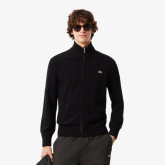 Camisola de lã com fecho para homem